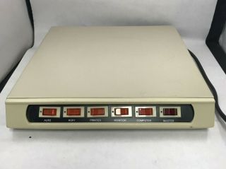 Vintage Switched Computer Power Controller 5 Switch Terminals W/ Master Switch