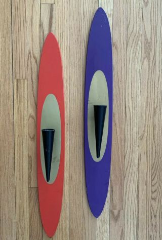 Vintage Peter Pepper Products Surfboard Wall Art Sconce Mid Century Atomic Age 2