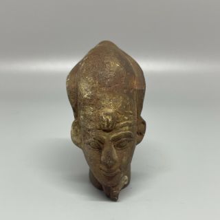 Rare Antique Ancient Egyptian King Akhenaten Head Bust 1392 - 1289 Bc