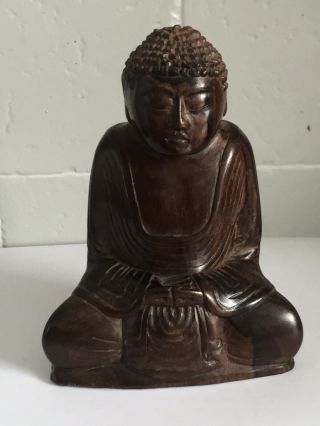 Stunning Antique Chinese Hand Carved Wooden Buddha Figure