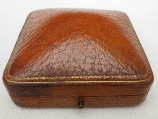 Lovely Antique Leather Brooch Rings Chains Watch Jewellery Jewelry Display Box