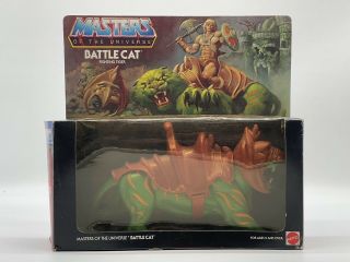 Motu Battle Cat He - Man Masters Of The Universe Motuc Vintage Complete 8 Back Box