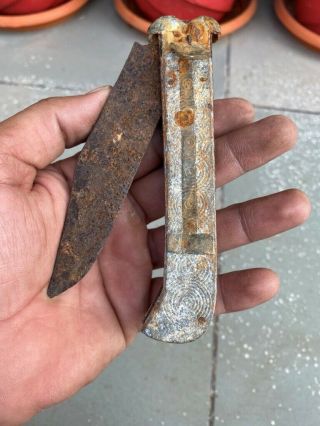 Antique Old Iron Folding Knives Dagger Sword Safety Knife