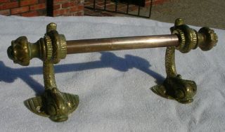 Antique Solid Brass Fish Toilet Paper Holder Old Nautical Style Serpent