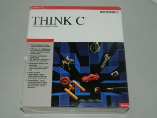 Vintage Symantec Think C Version 4.  0 For Apple Macintosh System 6 Floppy 3.  5”