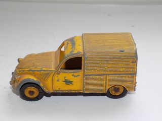 Vintage Diecast Model Dinky Toys France Citroen 2cv Van Yellow