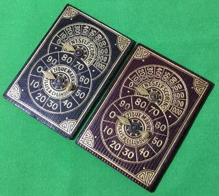 2 X Old Antique Willis Bezique Registers Playing Cards Game Markers Scorers 2