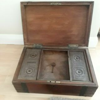 Anglo Indian Antique Brass Inlaid Box 2