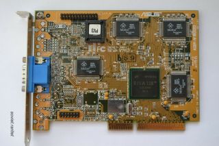 Asus Agp - V3000 Nvidia Riva 128 4mb Agp 3d Video Graphics Card