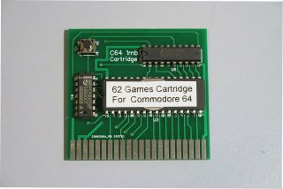 1 Megabyte,  62 Games Cartridge For The Commodore 64/128 Sx64,  27c801, .