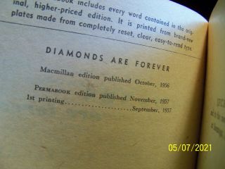 1957 Diamonds Are Forever James Bond Ian Fleming 1st prtg GGA PB paperback 2