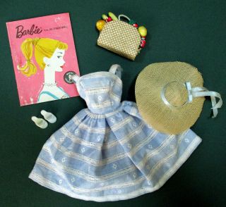 Vintage Barbie Clothes And Accessories Suburban Shopper Dress Hat Shoes And Bag