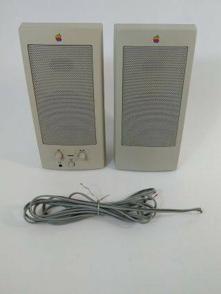 Vintage Apple Design Powered Speakers M6082 With Speaker Wire Macintosh Mac