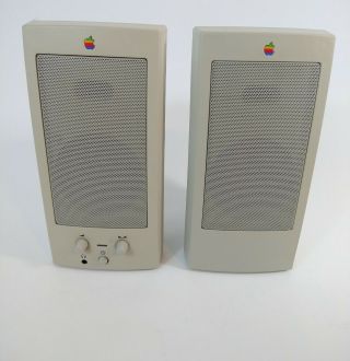 Vintage Apple Design Powered Speakers M6082 with Speaker Wire Macintosh Mac 2
