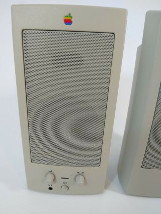 Vintage Apple Design Powered Speakers M6082 with Speaker Wire Macintosh Mac 3