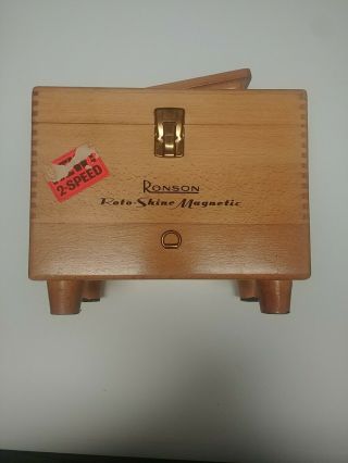 Vintage Ronson Roto Shine Electric Magnetic Shoe Polisher Set And Box