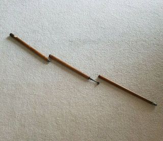 Antique Wood Cane/ Walking Stick Hidden Compartment Brush Twists Off 3 Section