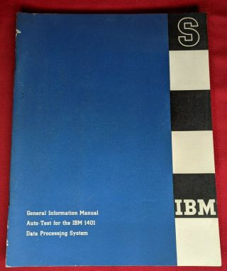 Vintage Computer Auto - Test For The Ibm 1401 Data Processing System 1962 By Ibm