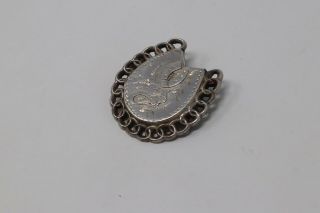 A Cute Antique Victorian Sterling Silver 925 Equestrian Lucky Horse Shoe Brooch
