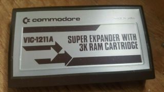 Rare Early Silver Label Commodore Vic 20 Expander 3k Vic 1211a Cartridge