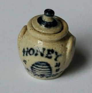 Jane Graber Miniature 2014 Stoneware Honey Jar Signed