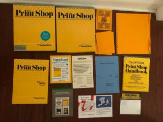 Vintage Complete Broderbund Print Shop Handbook/software Bundle Atari 400/800/xl