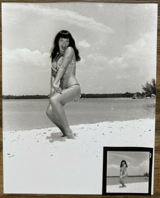 Vintage Bettie Page Contact & Matching 8x10 Photo From Bunny Yeager Archive 7