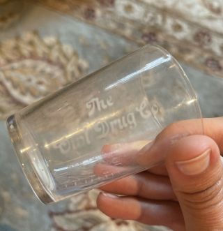 Antique Glass Medicine Dose Cup For Owl Drug Co.  San Francisco,  Ny,  Chicago