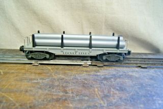 Vintage Lionel Lines Post War Diecast All Metal 6411 Flat Car With Pipes