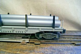 Vintage Lionel Lines Post War Diecast all Metal 6411 Flat Car with Pipes 3