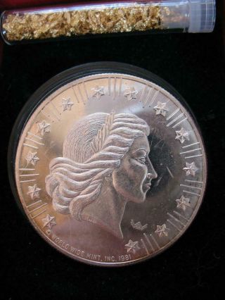 1 - Oz.  999 Pure Silver Rare Vintage Liberty Eagle Coin World Wide Coin,  Gold