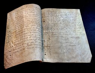 Antique Parchment 1746 4 Pages