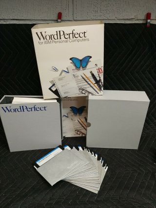 Vintage Wordperfect 5.  0 Software For Ibm 5 - 1/4 " Diskettes
