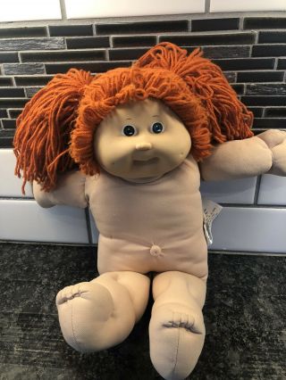 1985 Cabbage Patch Kids Doll - Red Hair Girl - Green Eyes - Tooth - 2 Dimples 2