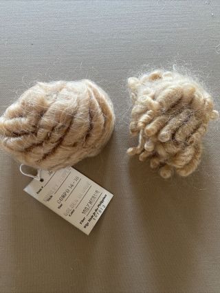 2 Mohair wigs for vintage dolls.  sizes for 11 