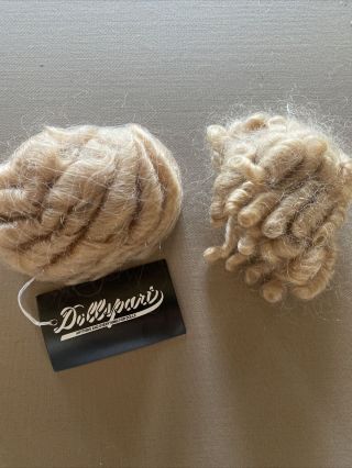 2 Mohair wigs for vintage dolls.  sizes for 11 
