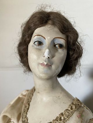 Antique Lilli Baitz Half Doll Boudoir Lamp 17 " Shabby