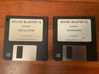 Creative Labs Sound Blaster 16 Installation And Accessories Floppy Disk Set