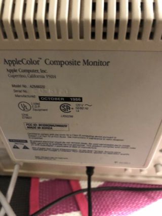 Apple AppleColor Composite CRT Monitor vintage ii color Iic Iie Gaming 3