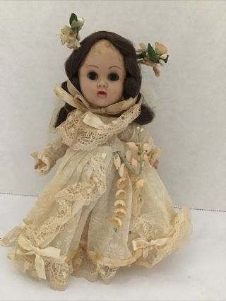 Vintage Vogue Ginny Bride Walker Doll In Tagged Wedding Dress