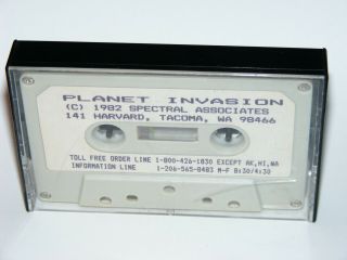 1982 Planet Invasion Game Cassette For Trs - 80 Color Computer Spectral Associates
