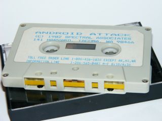 1982 ANDROID ATTACK Game Cassette For TRS - 80 Color Computer Spectral Associates 3
