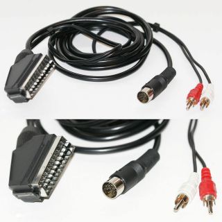Atari Ste 13 Pin Din (male) With Rca Stereo Audio To Scart Monitor Lead / Cable