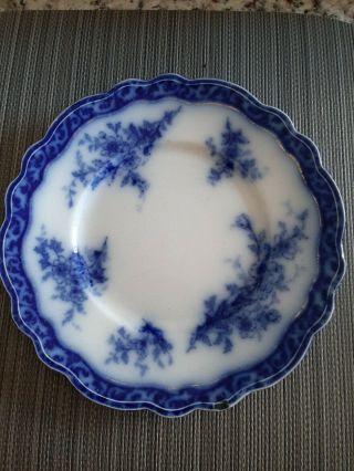 Antique Touraine Henry Alcock Cobalt Flow Blue Plate 7 7/8 " England Porcelain