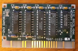 1981 Apple Iie 80 Column/64k Memory Expansion Card 607 - 0103 - K By Apple Computer