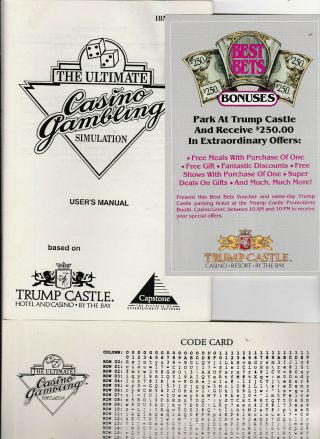 OFFICIAL TRUMP CASTLE CASINO GAMBLING SIMULATION Vintage Software Game IBM PC 3