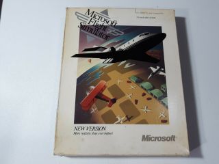 Vintage 1989 Microsoft Flight Simulator 5.  25 " Floppy Disk Version 4.  0 For Dos