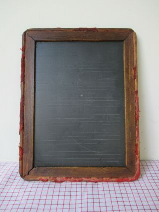 Antique Slate,  Vintage 8 - 1/2 " X 6 - 1/2 " Framed Two Sided School House Chalkboard