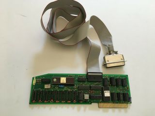 Unknown Parallel Interface Card For Apple Ii? 36 - Pin Ribbon 4 - Ft.  Cable,  Vintage
