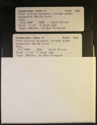 Commander Keen 1 & 4 - IBM/PC - Loose Floppy Disks in sleeves 3